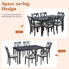 AMERLIFE 7-Piece Farmhouse Dining Table Set - Image 6