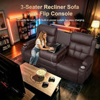 3-Seater Reclining Sofa Couch, RV Wall Hugger Loveseat - Image 8