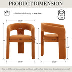 Modern Sherpa Barrel Dining Chair Upholstered Faux Fur Dining Room Chair - Image 2