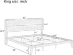 Merax King Size Bamboo Platform Bed, Mid-Century Modern Bed Frame - Image 2