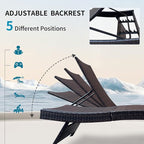 Set of Foldable Long Reclining Patio Seating Chairs, 2 Folding Chairs Patio - Image 5
