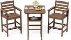 SERWALL Balcony Adirondack Chairs and Table 3 Pieces Set, Oversize Adirondack - Image 8