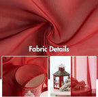 MIULEE 2 Panels Red Sheer Christmas Window Curtains 54 X 108 Inches | Solid - Image 4