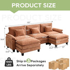 Oprisen 120" Modular Sectional Sofa, Comfy Cloud Couch Sectional Sofa - Image 7