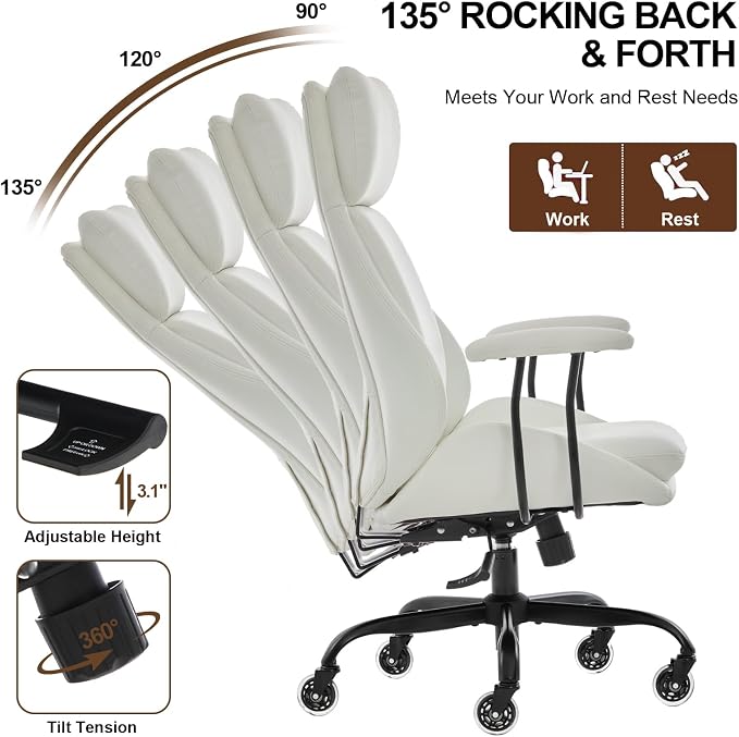 E-Motie Office Chair, Leather Desk Chair - Image 6