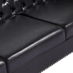 LEVNARY Chesterfield Chair Leather, Upholstered Sofa Chair - Image 5