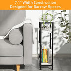 THUMEYE 7.1" Narrow Side Table for Small Spaces, 3 Tier Small End Table - Image 5
