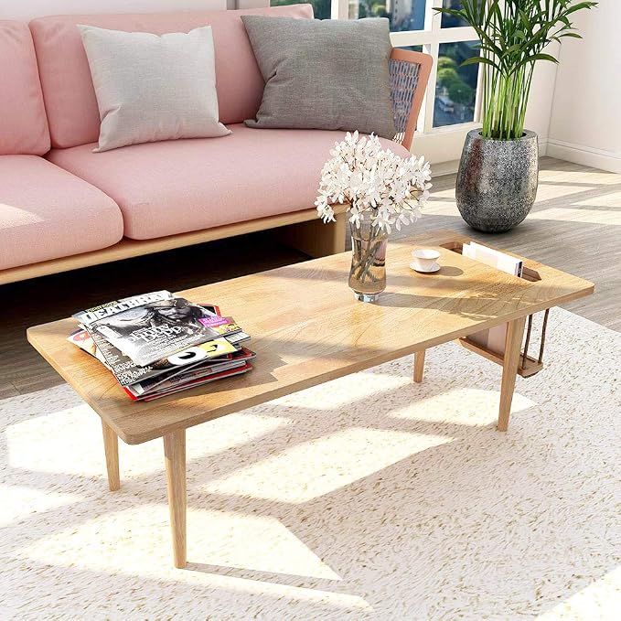 WoodShine Mid Century Modern Mini-Swing Wooden Coffee/Tea Table, Japanese Low - Image 9