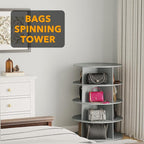 SpaceAid 4 Tier Rotating Shoe Rack Tower, Spinning Shoe Display Lazy Susan - Image 5