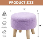 Wimarsbon Storage Ottoman, Modern Round Footrest - Image 3