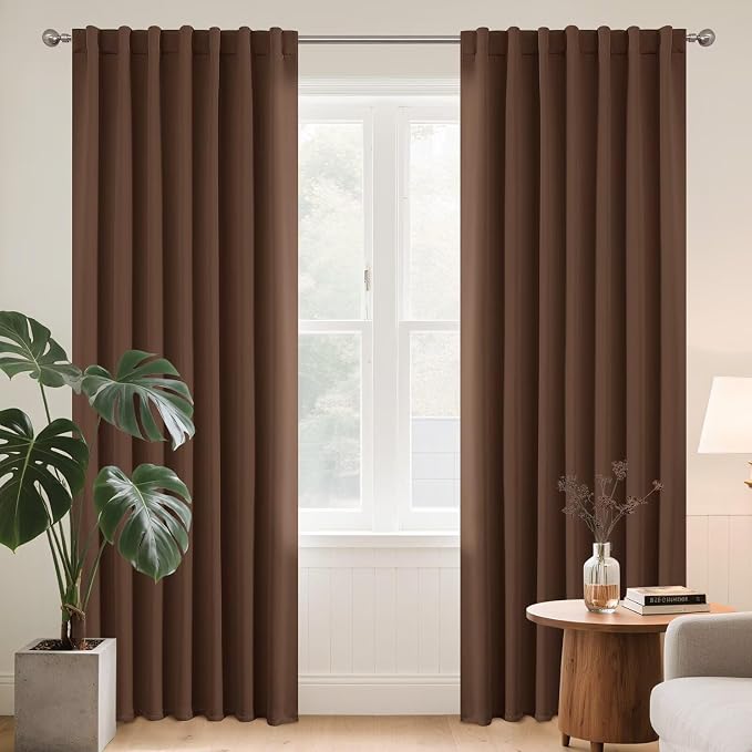 Joydeco Blackout Curtains 108 Inches Long, Thermal Insulated Black Out Curtains by JOYDECO