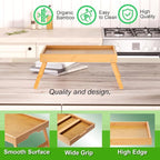 Fibogollo 4 Pack Bamboo Bed Tray Table - Image 4