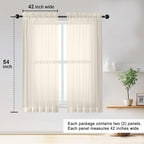 Sheer Curtains 54 inches Long 2 Panles - Image 2