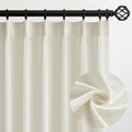 96 Inches Long Pinch Pleated Semi Sheer Curtains, Natural Linen Blended Light by Topfinel