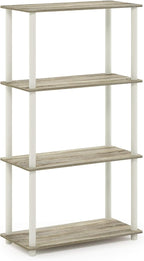 Furinno Turn-N-Tube 4-Tier Multipurpose Shelf Display Rack, Round Tubes - Image 7