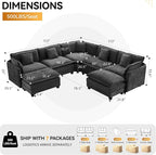 113'' V Shaped Cloud Sectional Sofa, Oversized Deep Seat Couches - Image 2