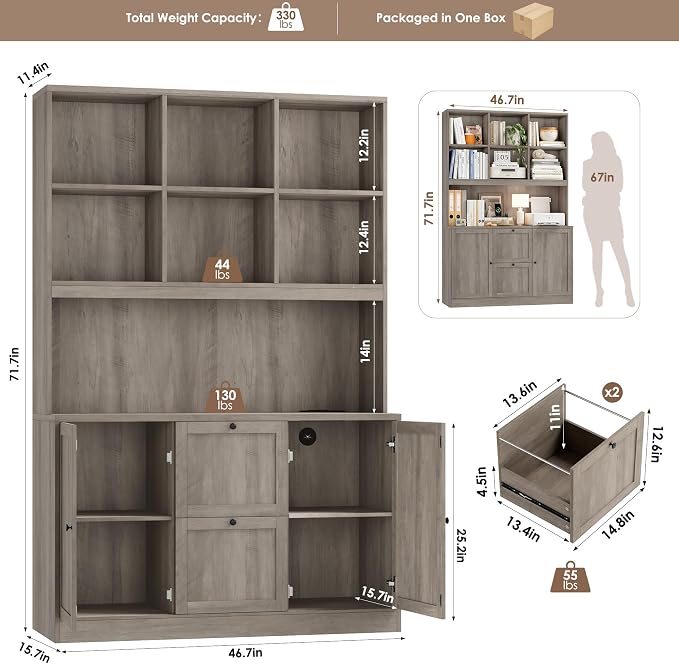 HIFIT 72'' Tall File Bookcase - Image 3