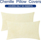CaliTime Decorative Couch Throw Pillow Covers 20 X 12 Inches Beige | Pack of 2 - Image 6