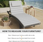 Sundale Outdoor Olefin Quilted Lounge Cushion Set of 2, Patio Foldable Chaise - Image 7