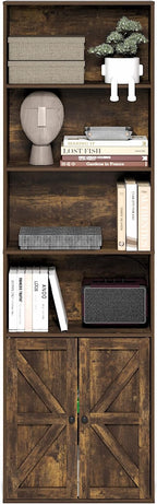 Furinno Jensen Book Shelf, 6-Tier Farmhouse Bookshelf, Display Bookcase - Image 4