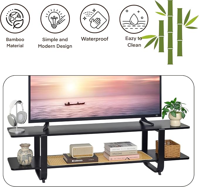 Bamboo TV Stand for TVs up to 65", Accent Entertainment Center - Image 7