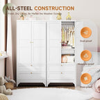 Letaya 71" Metal Wardrobe Cabinets - Image 9