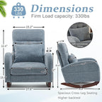 VINGLI Chenille Low Seat Nursery Rocking Chair, Upholstered Comfy Rocker Glider - Image 2