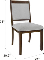 HomePop Open Back Upholstered Wood Frame Dining Chairs - Image 3