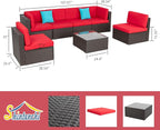 Shintenchi 7 Pieces Patio Furniture Sets Outdoor All-Weather Sectional Patio - Image 2