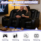 Leather Power Recliner Sofa Set - Image 3