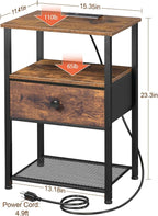LOAKEKEL Night Stand Set 2, LED Nightstand - Image 3
