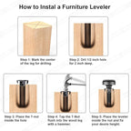 Anwenk Furniture Levelers Heavy Duty Furniture Leveling Feet Adjustable Leg - Image 7