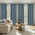 MIULEE 84 Inch Length Grey Blue Blackout Bedroom Curtains Set of 4 | Thermal - Image 2