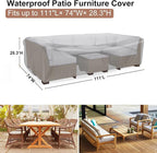 Patio Furniture Set Cover Waterproof, Mrrihand Outdoor Sectional Sofa Set Cover - Image 2