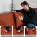 EASE MOOSE Large Seat Velvet L-Shaped Sofa, Soft 4 Seat Couch - Image 7