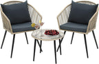 YITAHOME 3-Piece Outdoor Patio Furniture Wicker Bistro Set, All-Weather Rattan - Image 2