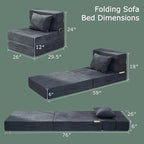 Folding Sofa Bed, 4 in 1 Convertible Sleeper Chair - Image 2