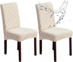 Genina Waterproof Chair Covers for Dining Room, Stretch Jacquard Dining Chair by Genina