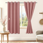 Blackout Curtains for Bedroom, 52 x 63 Inches Length, Dusty Rose | Thermal - Image 8