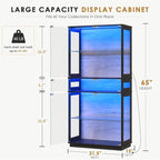 RGB Glass Display Cabinet, 5-Tier Lighted Display Case - Image 2
