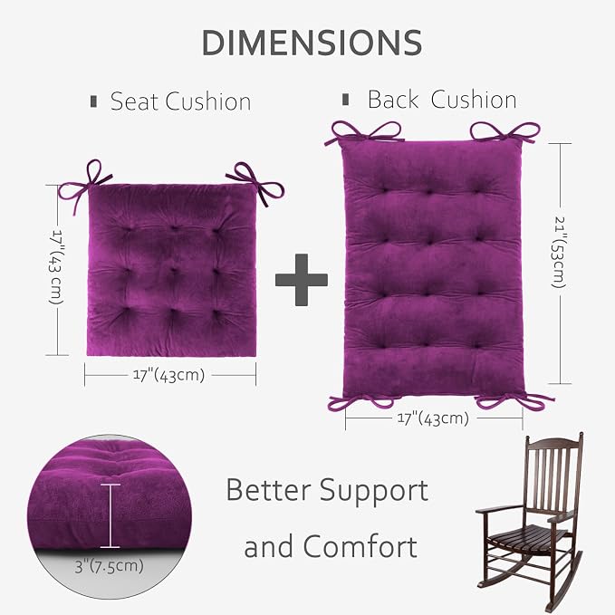 ELFJOY Rocking Chair Cushion Large Rocking Chair Pads - Image 2