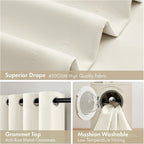MIULEE Beige White 100% Blackout Short Curtains - Image 7