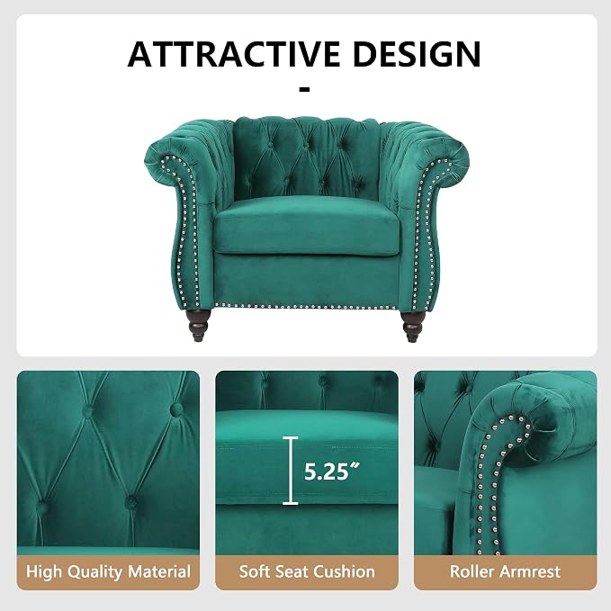 AVZEAR Living Room Accent Chair, Upholstered Sofa Chair Single Sofa Chair - Image 7