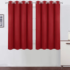 Bright Red Blackout Curtains 52 x 54 Inch Length/Set of 2 Curtain by Lemomo