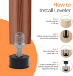 NEWBYTEK 1/4-20 Rubber Adjustable Furniture Leveler，8 Pack Leveling Feet Screws - Image 6