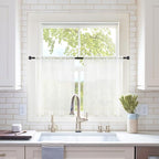 MIULEE 2 Panels Kitchen Tiers Half Window Sheer Curtains 29 X 36 Inch Ivory | by MIULEE