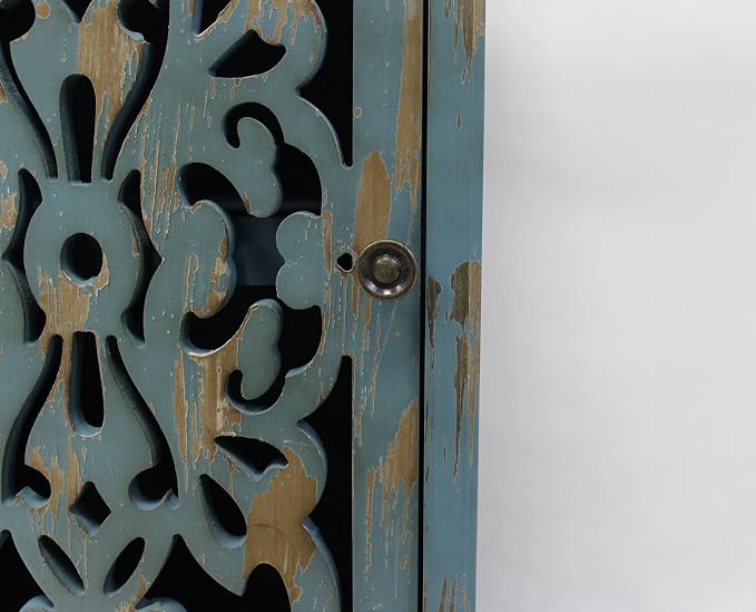 eHemco Distressed Blue Accent End Table - Image 5