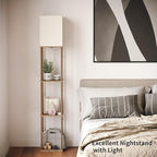 SUNMORY Floor Lamp with Shelves, Modern Square Shelf Lamps, Display Shelf - Image 6
