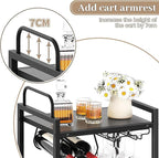 Bar Cart for The Home, 3 Tier Kitchen Carts - Image 4