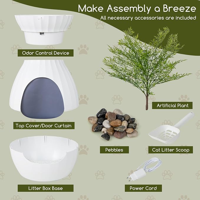 Tangkula Plant Litter Box, Hidden Cat Litter Box Enclosure Furniture - Image 8